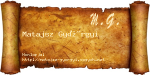 Matajsz Györgyi névjegykártya